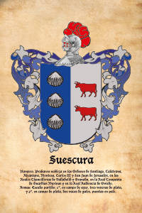 Escudo heráldico del apellido SUESCURA