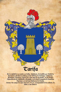 Escudo heráldico del apellido TARIFA
