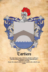 Escudo heráldico del apellido TARTIERE