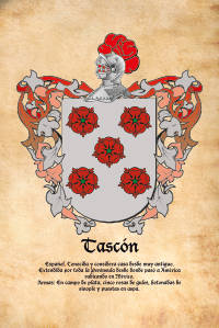 Escudo heráldico del apellido TASCON
