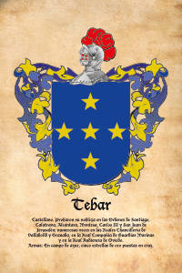 Escudo heráldico del apellido TEBAR