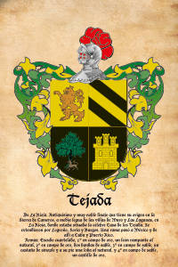Escudo heráldico del apellido TEJADA