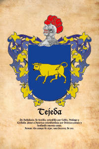 Escudo heráldico del apellido TEJEDA