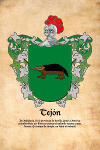 Escudo heráldico del apellido TEJON