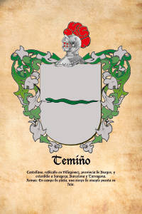 Escudo heráldico del apellido TEMIÑO