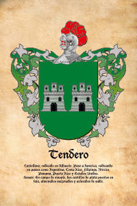 Escudo heráldico del apellido TENDERO