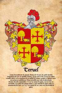 Escudo heráldico del apellido TERUEL