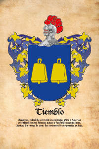 Escudo heráldico del apellido TIEMBLO