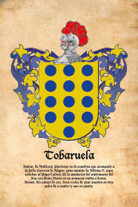 Escudo heráldico del apellido TOBARUELA