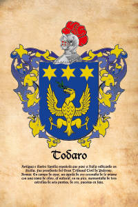 Escudo heráldico del apellido TODARO