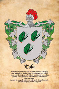 Escudo heráldico del apellido TOLA