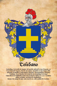 Escudo heráldico del apellido TOLEDANO