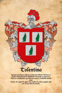 Escudo heráldico del apellido TOLENTINO