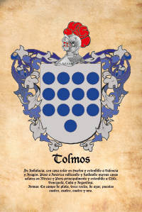 Escudo heráldico del apellido Tolmos