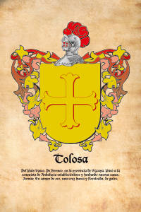 Escudo heráldico del apellido TOLOSA