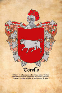 Escudo heráldico del apellido TORELLO