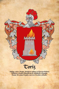 Escudo heráldico del apellido TORIZ