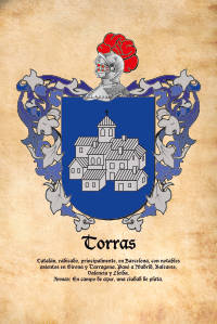 Escudo heráldico del apellido TORRAS