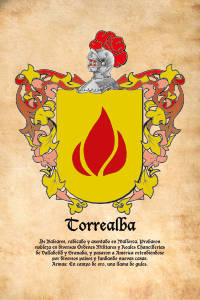 Escudo heráldico del apellido TORREALBA