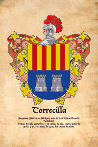 Escudo heráldico del apellido TORRECILLA