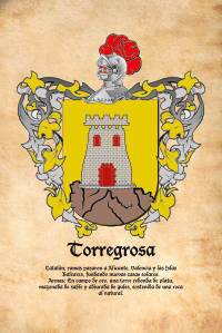 Escudo heráldico del apellido TORREGROSA