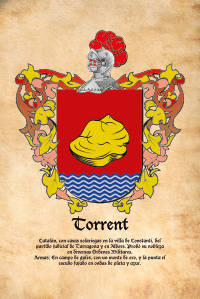 Escudo heráldico del apellido TORRENT