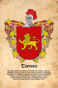 Escudo heráldico del apellido TORRERO