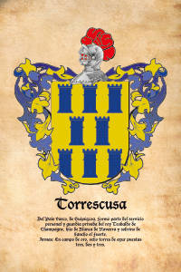 Escudo heráldico del apellido TORRESCUSA