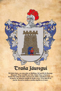 Escudo heráldico del apellido TRAÑA JAUREGUI