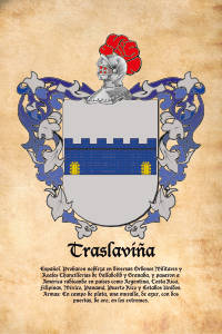 Escudo heráldico del apellido TRASLAVIÑA