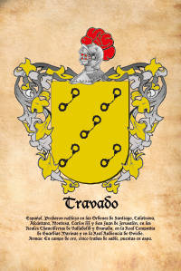 Escudo heráldico del apellido TRAVADO