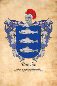 Escudo heráldico del apellido TROCHE