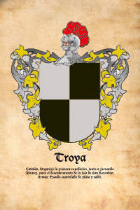 Escudo heráldico del apellido TROYA