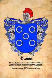 Escudo heráldico del apellido TUNON