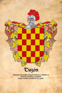 Escudo heráldico del apellido TUZON
