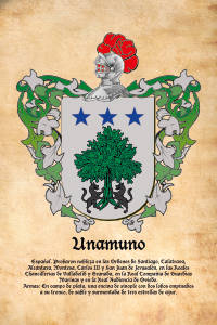 Escudo heráldico del apellido UNAMUNO