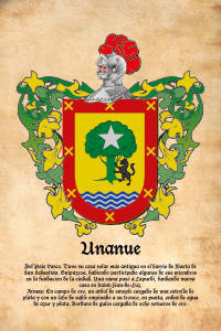 Escudo heráldico del apellido UNANUE