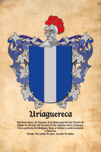 Escudo heráldico del apellido URIAGUERECA