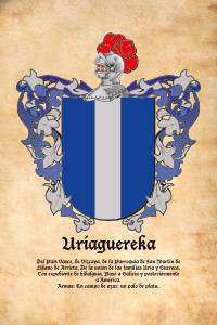 Escudo heráldico del apellido URIAGUEREKA