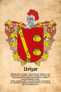 Escudo heráldico del apellido URIZAR