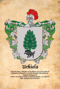 Escudo heráldico del apellido URKIOLA