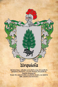 Escudo heráldico del apellido URQUIOLA