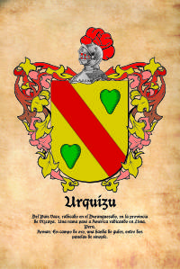 Escudo heráldico del apellido URQUIZU