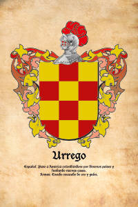Escudo heráldico del apellido URREGO