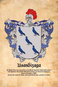 Escudo heráldico del apellido USANDIZAGA