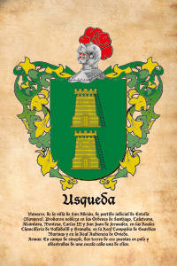 Escudo heráldico del apellido USQUEDA