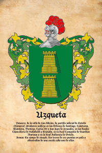 Escudo heráldico del apellido UZQUETA