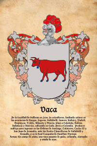 Escudo heráldico del apellido VACA