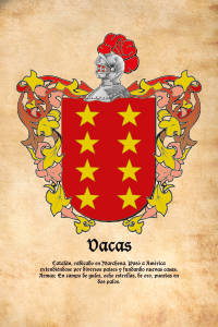 Escudo heráldico del apellido VACAS