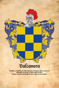 Escudo heráldico del apellido VALCANERA
